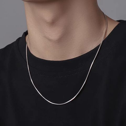 Einfacher Stil Einfarbig Sterling Silber Überzug Kette Unisex Halskette