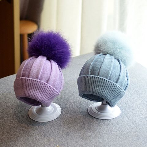 Baby Girl's Baby Boy's Cute Solid Color Pom Poms Baby Hat