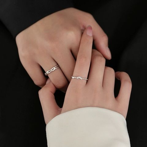 Simple Style Commute Solid Color Sterling Silver Plating Gold Plated Rings