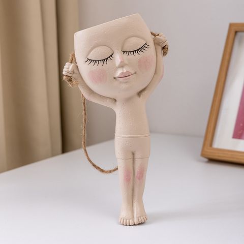 Cute Funny Doll Resin Vase