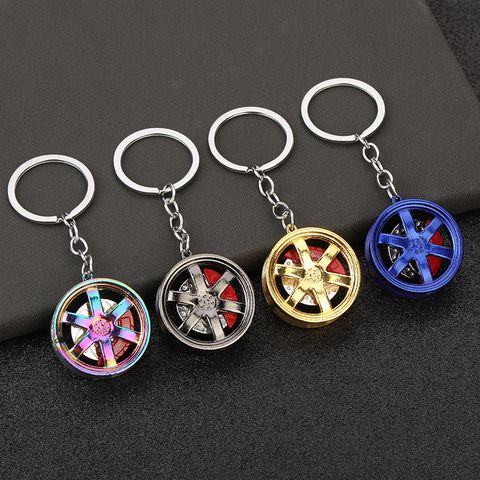 Simple Style Color Block Metal Unisex Bag Pendant Keychain