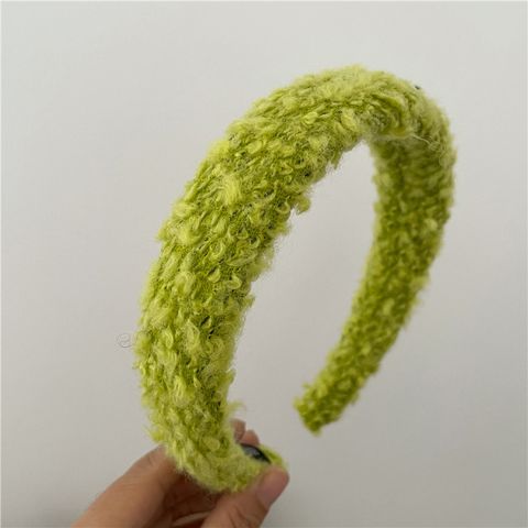 Women's Sweet Solid Color Plush Handmade Hair Band