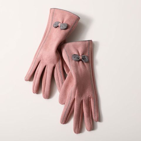 Women's Simple Style Commute Solid Color Gloves 1 Pair