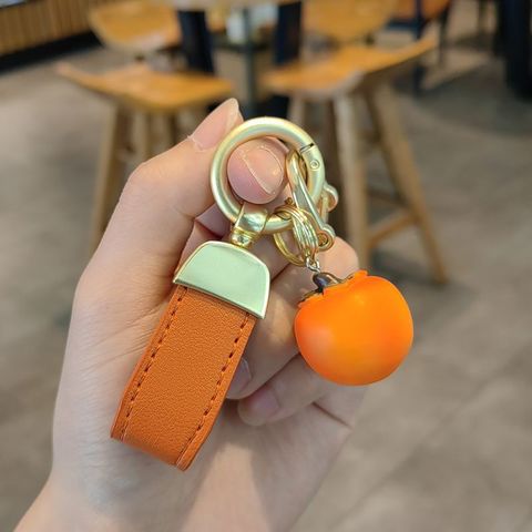 Cute Fruit Pu Leather Unisex Bag Pendant Keychain