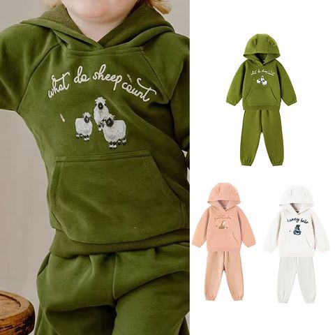 Estilo Simple Dibujos Animados Color Sólido Mezcla De Algodón Conjuntos De Ropa Para Niños