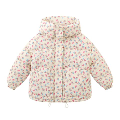 Simple Style Sports Flower Polyester Girls Outerwear