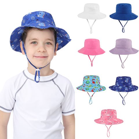 Children Unisex Vacation Solid Color Bucket Hat