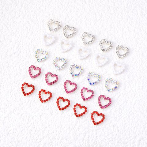 Día De San Valentín Dulce Estilo Simple Forma De Corazón El Plastico Parches De Uñas 10 Piezas