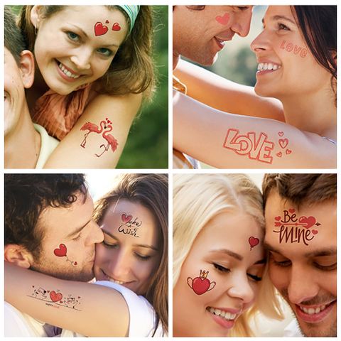 Día De San Valentín Letra Forma De Corazón El Plastico Tatuajes Y Arte Corporal 1 Juego