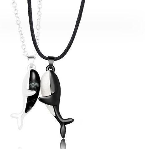 Elegant Streetwear Whale Alloy Plating Valentine's Day Women's Pendant Necklace