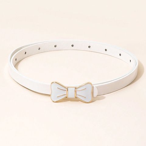 French Style Simple Style Bow Knot Synthetic Resin Women's Girl's Leather Belts