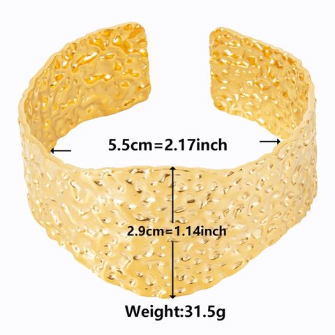 Ig Style Simple Style Irregular Solid Color Stainless Steel Plating 18k Gold Plated Bangle