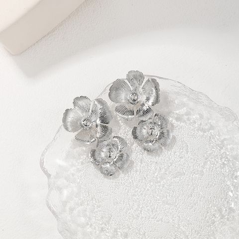 1 Piece Ig Style Nordic Style Exaggerated Flower Plating Alloy Drop Earrings