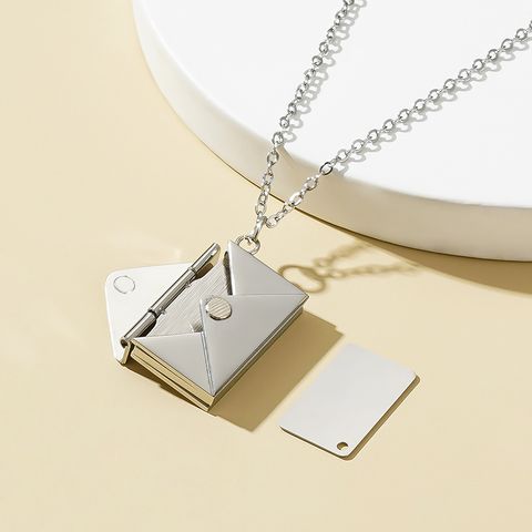 Ig Style French Style Envelope Stainless Steel Plating Palladium White K Pendant Necklace