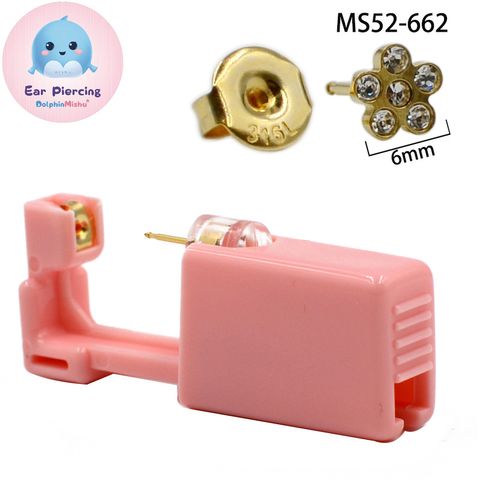 Pink Ear Piercer Disposable Flower Ear Piercing Gun Ear Piercing Low Pain 316l Piercing Tool
