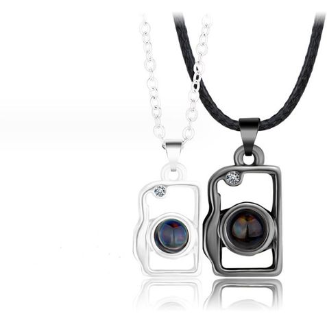 Simple Style Streetwear Camera Alloy Plating Valentine's Day Couple Pendant Necklace