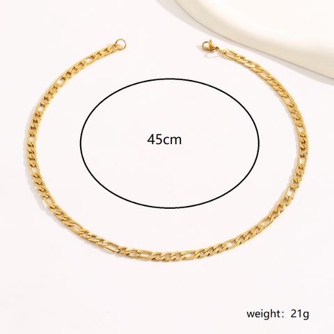 201 Stainless Steel 18K Gold Plated Hip-Hop Rock Punk Plating Solid Color Necklace