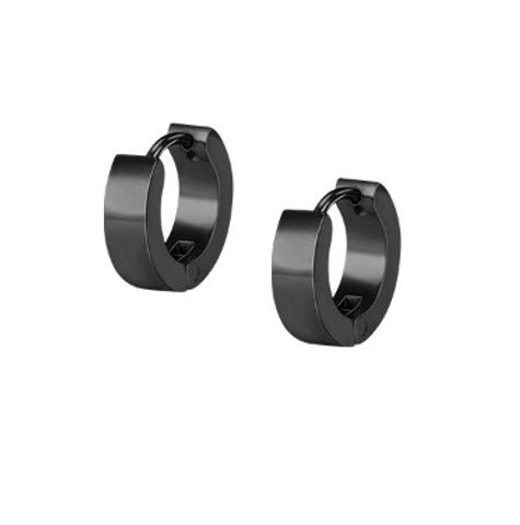 1 Pair Simple Style Geometric Solid Color Plating Titanium Steel Hoop Earrings