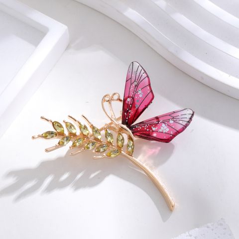 Elegante Lindo Libélula Mariposa Aleación Embutido Diamantes De Imitación Unisexo Broches