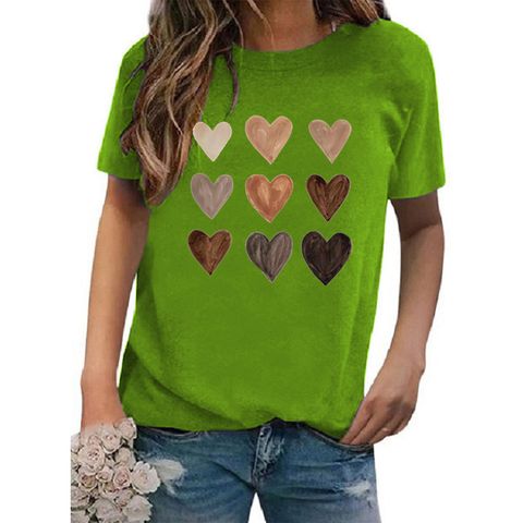 Women's T-shirt Short Sleeve T-shirts Printing Casual Classic Style Heart Shape
