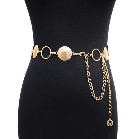 Classic Style Solid Color Alloy Women's Chain Belts