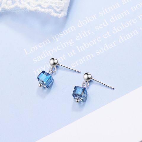 1 Pair Simple Style Geometric Plating Artificial Crystal Drop Earrings