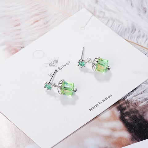 1 Pair Lady Modern Style Classic Style Geometric Inlay Copper Artificial Crystal Zircon Drop Earrings