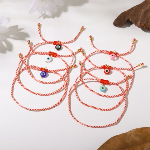 Casual Simple Style Eye Cotton Glass Beaded Knitting Women's Bracelets