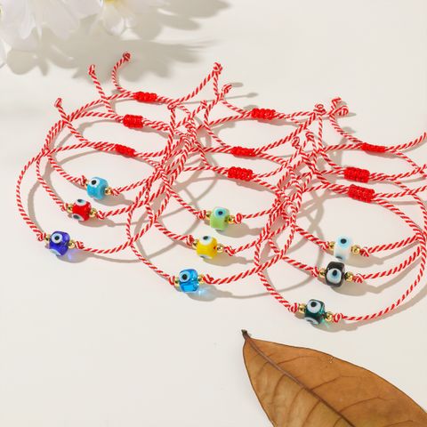 Casual Simple Style Eye Cotton Glass Beaded Knitting Women's Bracelets