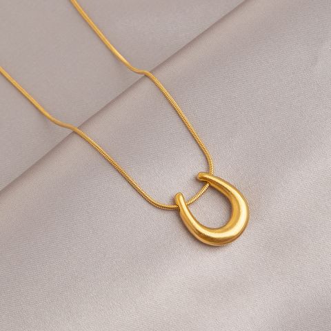 Modern Style Artistic U Shape Alloy None 14K Gold Plated Women's Pendant Necklace