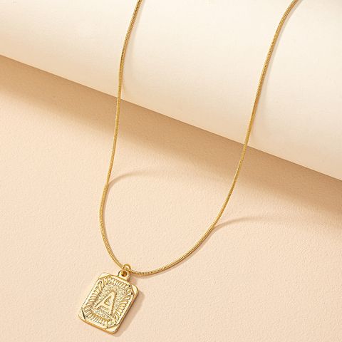 Retro Simple Style Letter Alloy Plating Women's Pendant Necklace