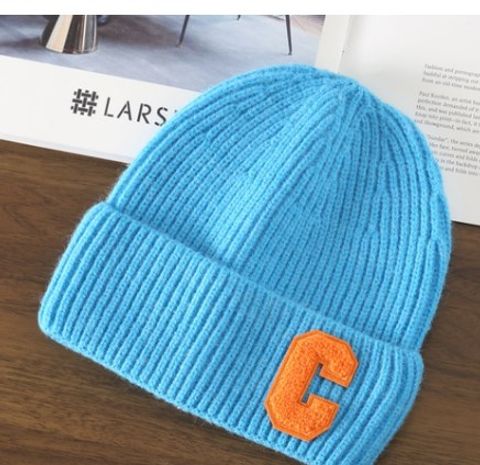 Women's Lady Letter Embroidery Eaveless Wool Cap