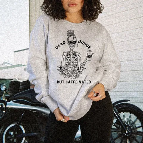 Women's Hoodie Long Sleeve Hoodies & Sweatshirts Printing Casual Letter Skeleton