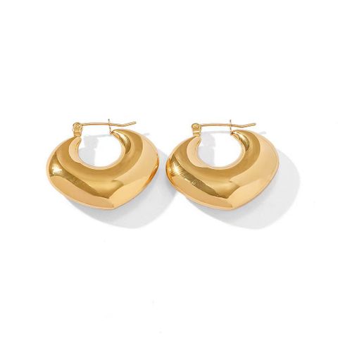 1 Pair Simple Style Classic Style C Shape U Shape The Answer Plating Stainless Steel Earrings