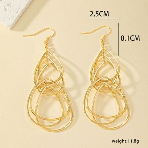 1 Pair Classic Style Geometric Plating Alloy 14k Gold Plated Drop Earrings