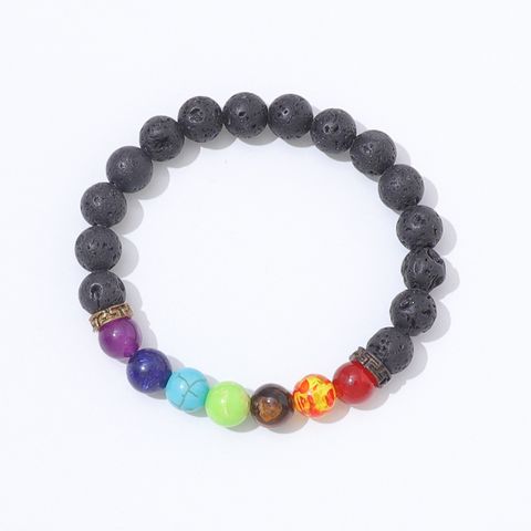 New Volcanic Stone Natural Stone Tiger Eye Stone Agate Beads Colorful Bracelets