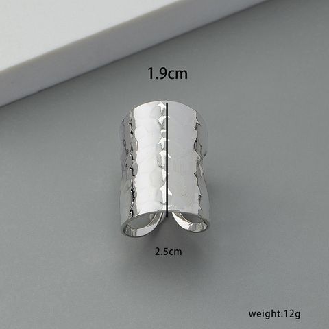 Rock Cool Style Solid Color Alloy Silver Plated Men's Wide Band Rings
