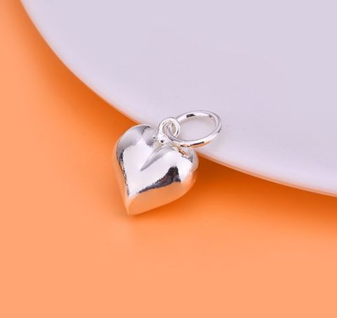 Simple Style Heart Shape Sterling Silver Charms