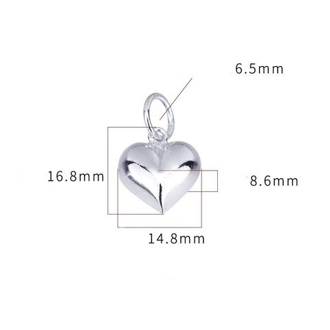 Simple Style Heart Shape Sterling Silver Charms