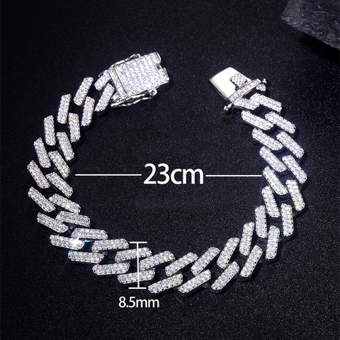 Casual Hip-hop Solid Color Sterling Silver Plating Inlay Zircon Silver Plated Bracelets