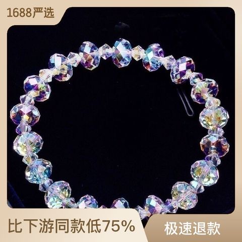Simple Style Geometric Artificial Crystal Glass Beaded Bracelets