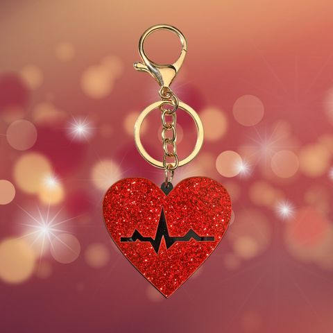Simple Style Heart Shape Arylic Plating Valentine's Day Keychain