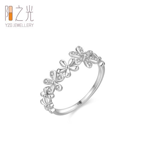 Casual Elegant Flower Sterling Silver Rings
