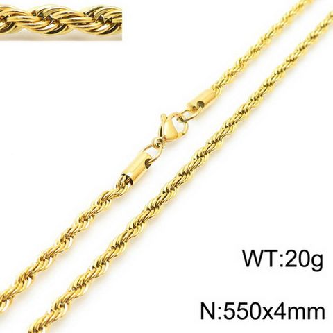 Simple Style Twist Stainless Steel Plating Men'S Necklace