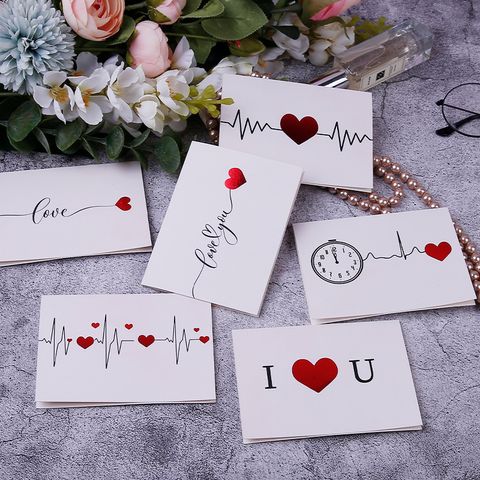 Cartoon Style Letter Heart Shape Special White Card Casual Daily Card