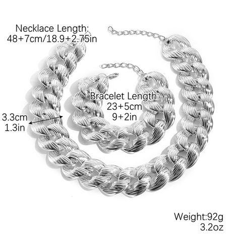 Retro Exaggerated Geometric Plastic Plating Women's Bracelets Necklace