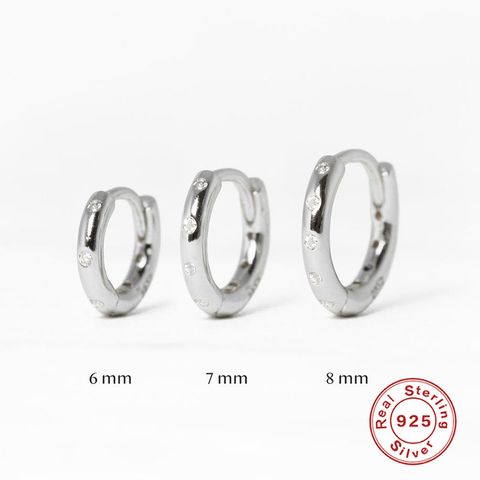 Ins Style Geometric Sterling Silver Plating Rhinestones Earrings 1 Pair