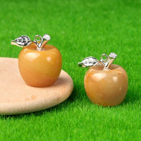 Cute Apple Natural Stone Polishing Crystal Charms