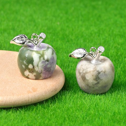 Cute Apple Natural Stone Polishing Crystal Charms