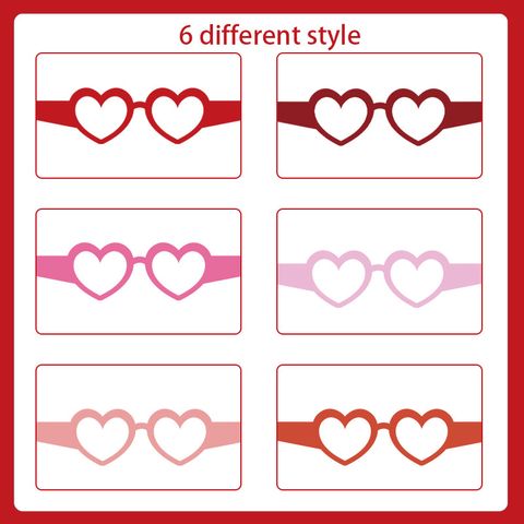 Valentine's Day Cute Sweet Heart Shape Paper Party Glasses